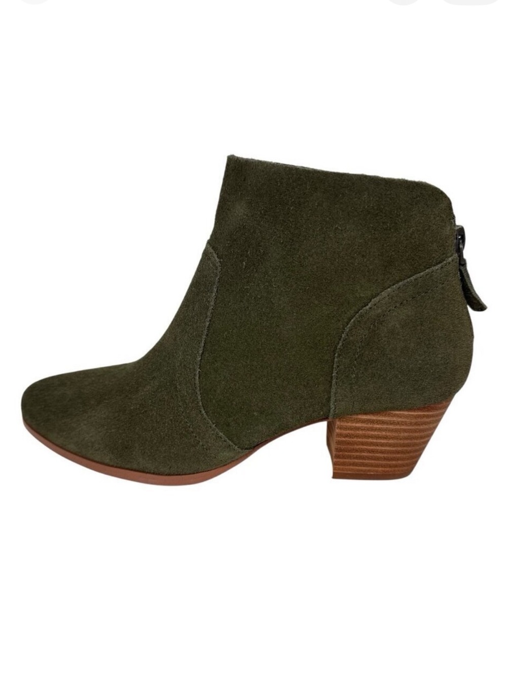 Violet & Red Cupid Bootie‎ Boot Women's 7M Olive Suede NWOB 9327